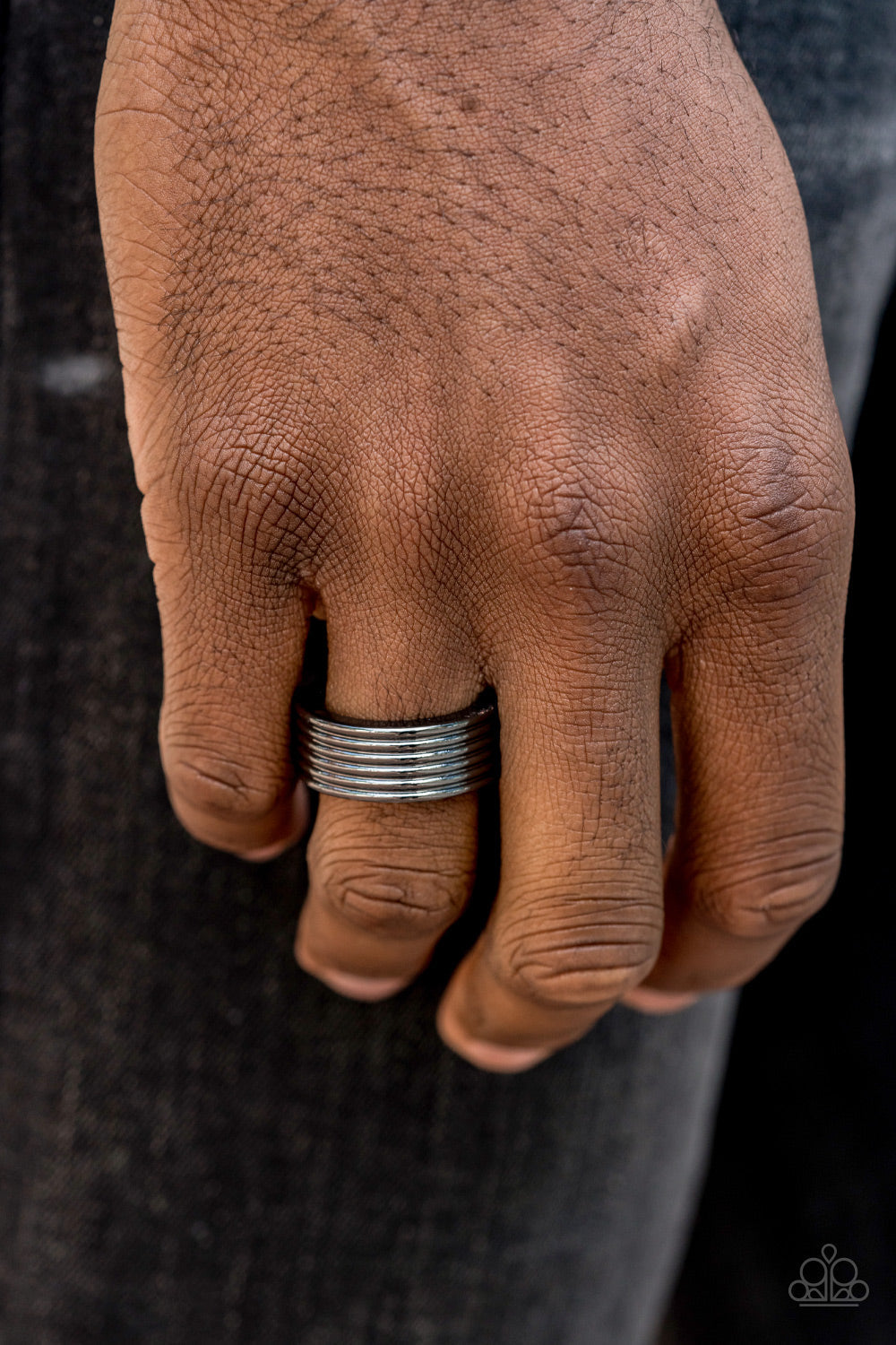 Paparazzi Accessories 🖤 A Man's Man 🤍 Men's Black (Gunmetal) Ring