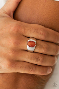 Paparazzi Accessories 🖤 Cool Down 🤍 Men's Orange Ring