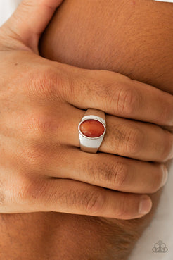 Paparazzi Accessories 🖤 Cool Down 🤍 Men's Orange Ring