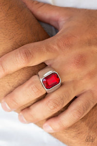 Paparazzi Accessories 🖤 Scholar 🤍 Men's Red Ring