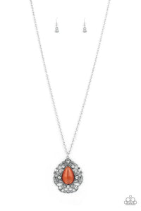 Paparazzi Accessories - Bewitched Beam - Orange Necklace