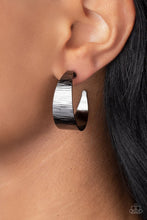 Load image into Gallery viewer, Paparazzi Accessories  - Lecture On Texture  - Black (Gunmetal) Earrings
