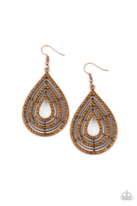 Paparazzi Accessories - 5th Avenue Attraction - Copper Earrings