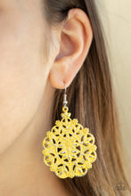 Load image into Gallery viewer, Paparazzi Accessories - Floral Affair - Yellow Earrings

