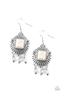 Paparazzi Accessories - Open Pastures - White Earrings