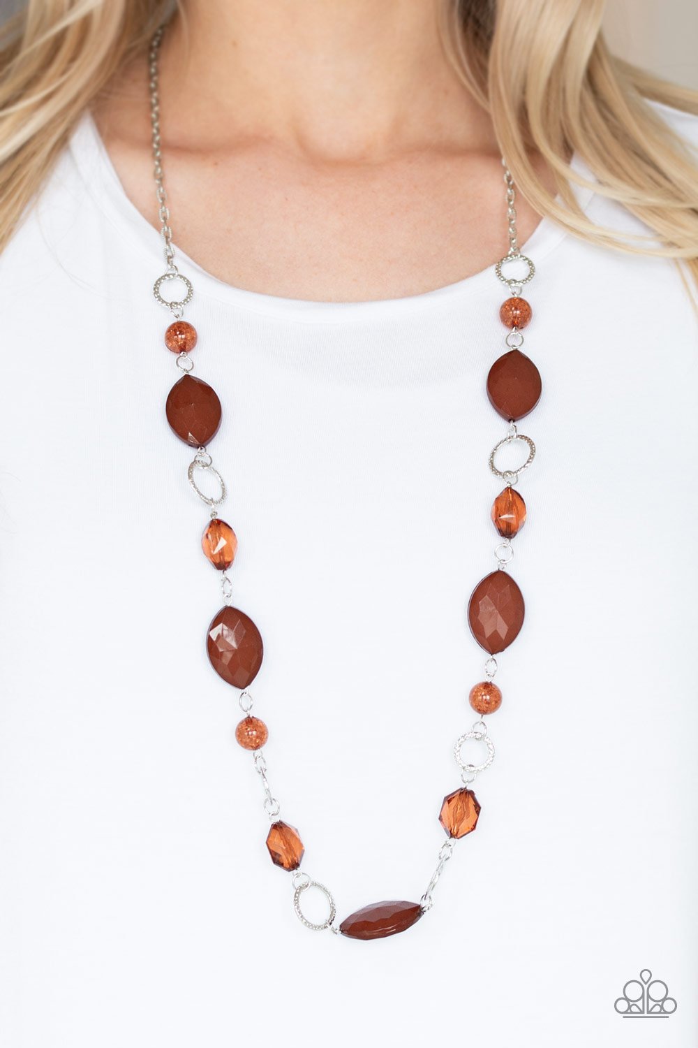 Paparazzi Accessories - Shimmer Simmer - Brown Necklace
