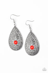 Paparazzi Accessories  - Summer Sol - Red Earrings