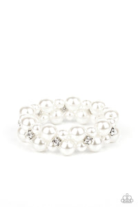Paparazzi Accessories - Flirt Alert - White (Pearls) Bracelet