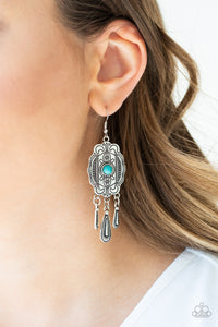 Paparazzi Accessories - Natural Native - Blue (Turquoise) Earrings