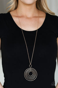 Paparazzi Accessories - Running Circles In My Mind - Rose Gold Necklace