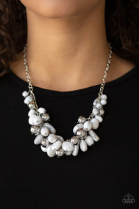 Paparazzi Accessories  - Full Out Fringe - White Necklace
