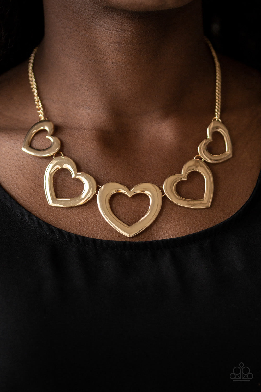 Paparazzi Accessories - Hearty Hearts - Gold Necklace