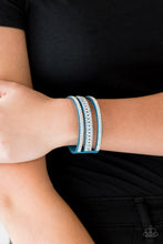 Load image into Gallery viewer, Paparazzi Accessories - Rollin&#39; In Rhinestones  - Blue Urban Snap Bracelet
