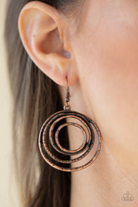 Paparazzi Accessories - Spiraling Out Of Control - Copper Earrings