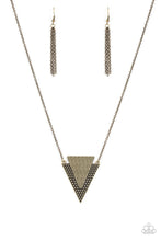 Load image into Gallery viewer, Paparazzi Accessories - Ancient Arrow - Brass Necklace
