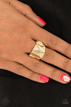 Load image into Gallery viewer, Paparazzi Accessories - Industrial Indentation - Gold Ring
