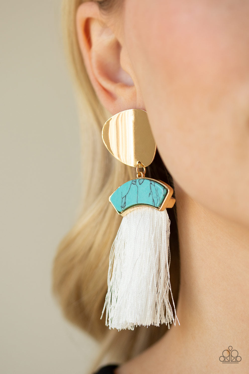 Paparazzi Accessories  - Insta Inca - Turquoise (Blue) Earrings