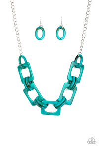Paparazzi Accessories  - Sizzle Sizzle - Turquoise  ( Blue) Necklace