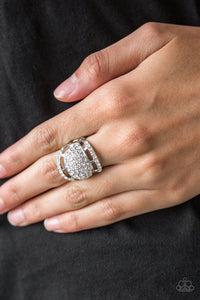 Paparazzi Accessories - The Seven Figure Itch - White ( Bling) Ring