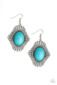 Paparazzi Accessories - Easy As Pioneer - Turquoise (Blue) Earrings