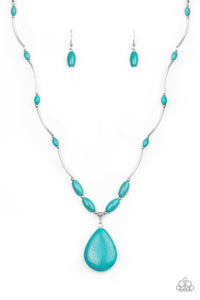 Paparazzi Accessories  - Explore The Elements  - Turquoise  (Blue) Necklace