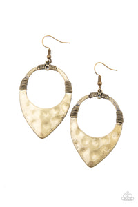 Paparazzi Accessories - Instinctively Industrial - Brass Earrings