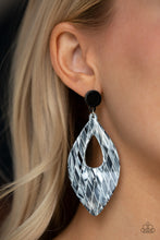 Load image into Gallery viewer, Paparazzi Accessories  - Metro Retrospect  - Black  Acrylic Earrings
