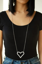 Load image into Gallery viewer, Paparazzi Accessories - Pull Some Heart Strings - White (Bling) Necklace
