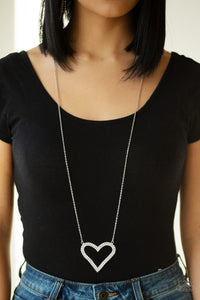 Paparazzi Accessories - Pull Some Heart Strings - White (Bling) Necklace
