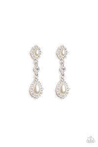 Paparazzi Accessories - All-Glowing - White (Pearls) Post Earrings