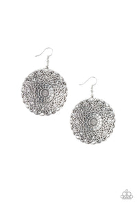 Paparazzi Accessories - Mandala Mandalay - Silver Earrings