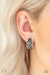 Paparazzi Accessories  - Sparkling Shells - Black Clip-On Earrings