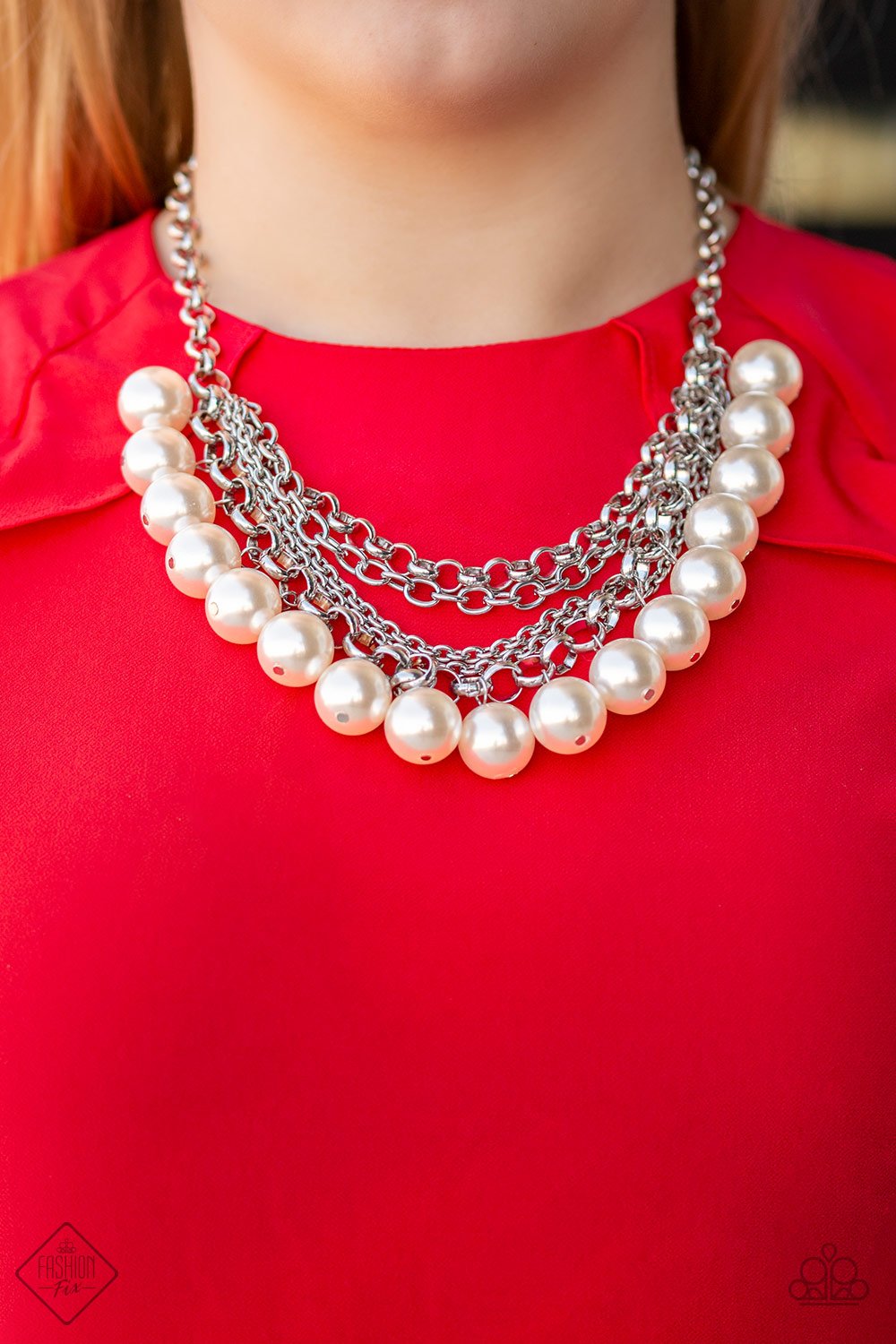 Paparazzi Accessories - One-Way Wall Street - White (Pearls) Necklace
