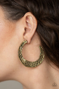 Paparazzi Accessories  - The Hoop Up - Brass Earrings
