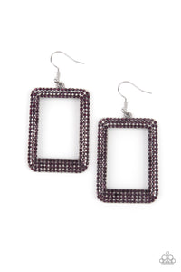 Paparazzi Accessories - World Frame-ous - Purple Earrings