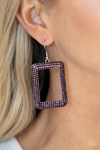 Paparazzi Accessories - World Frame-ous - Purple Earrings