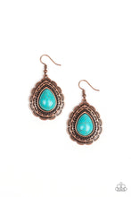 Load image into Gallery viewer, Paparazzi Accessories  - Mountain Mover - Turquoise  ( Blue) Earrings
