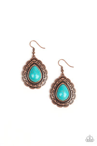 Paparazzi Accessories  - Mountain Mover - Turquoise  ( Blue) Earrings