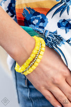 Load image into Gallery viewer, Paparazzi Accessories - Vacay Vagabond - Yellow Bracelet
