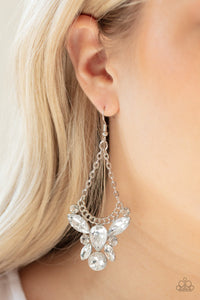 Paparazzi Accessories - Bling Bouquets - White (Bling) Earrings