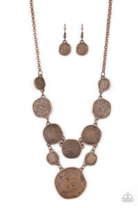 Paparazzi Accessories - Metallic Patchwork - Copper Necklace