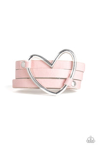 Paparazzi Accessories - One Love One Heart - Pink Snap Bracelet