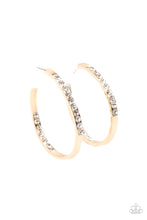 Load image into Gallery viewer, Paparazzi Accessories - Borderline Brillance - Gold Hoop Earrings
