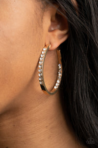 Paparazzi Accessories - Borderline Brillance - Gold Hoop Earrings