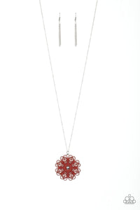 Paparazzi Accessories  - Spin Your Pinwheels  - Red Necklace