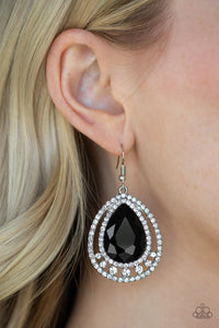 Paparazzi Accessories  - All Rise For Her Majesty - Black Earrings