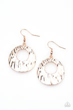 Load image into Gallery viewer, Paparazzi Accessories - Warped Perceptions - Rose Gold Earrings
