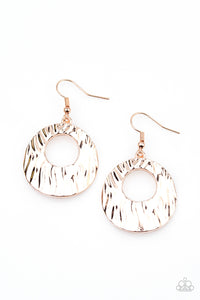 Paparazzi Accessories - Warped Perceptions - Rose Gold Earrings