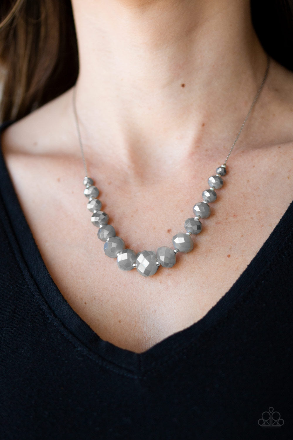 Paparazzi Accessories  - Crystal Carriages  - Silver (Gray) Necklace