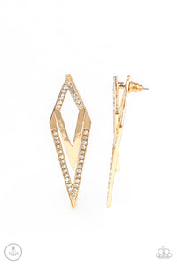 Paparazzi Accessories - Point Bank - Gold Earrings